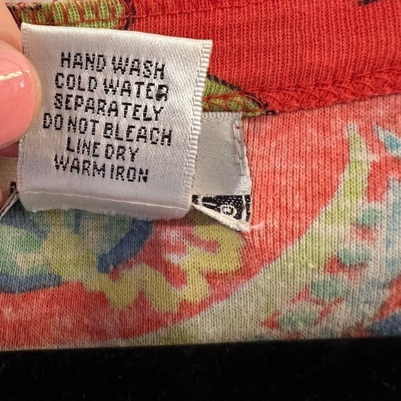 Mirror Image Y2K Multicolor Paisley Print Short Puff Sleeve Top Cotton Size L - Picture 6 of 9